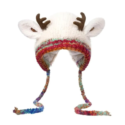 Cozy Christmas Antler Hat