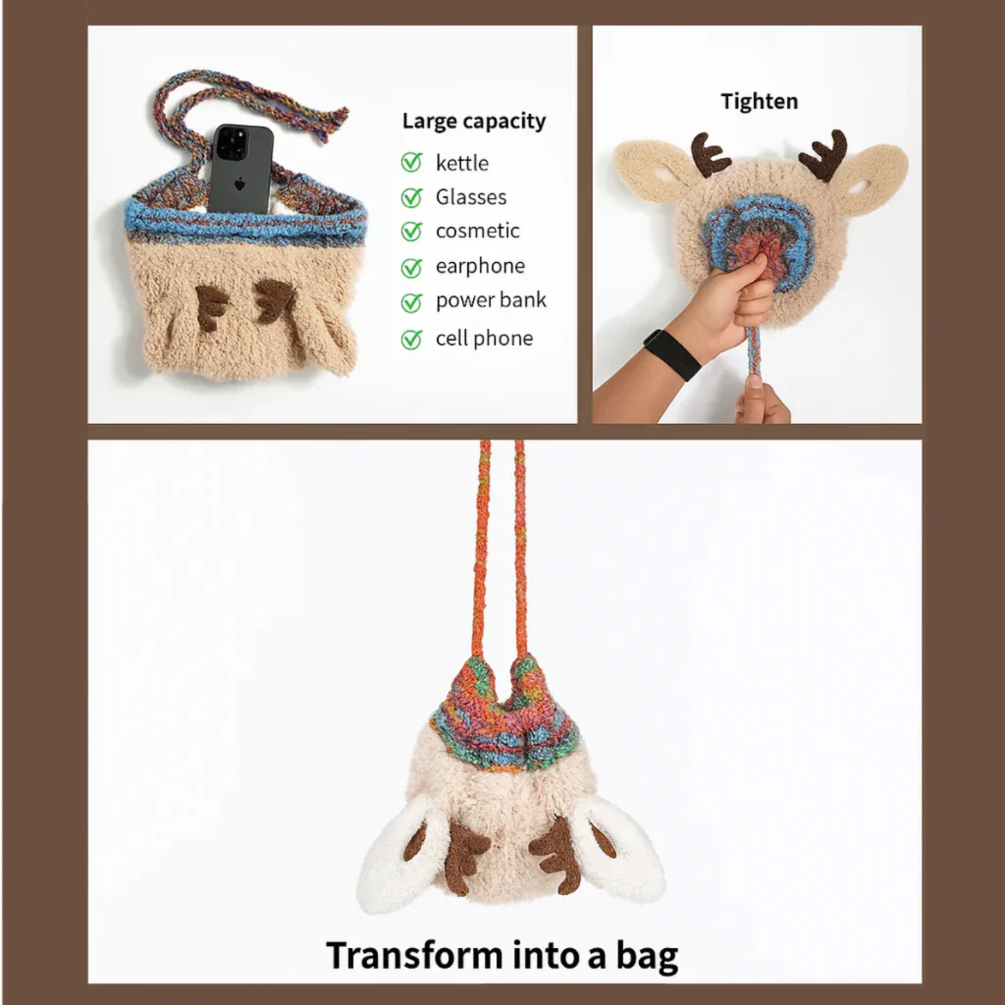 Cozy Christmas Antler Hat