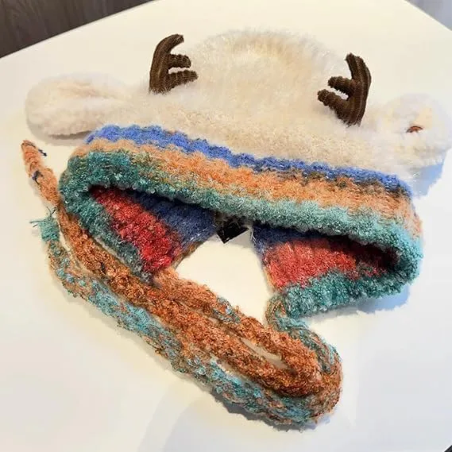 Cozy Christmas Antler Hat